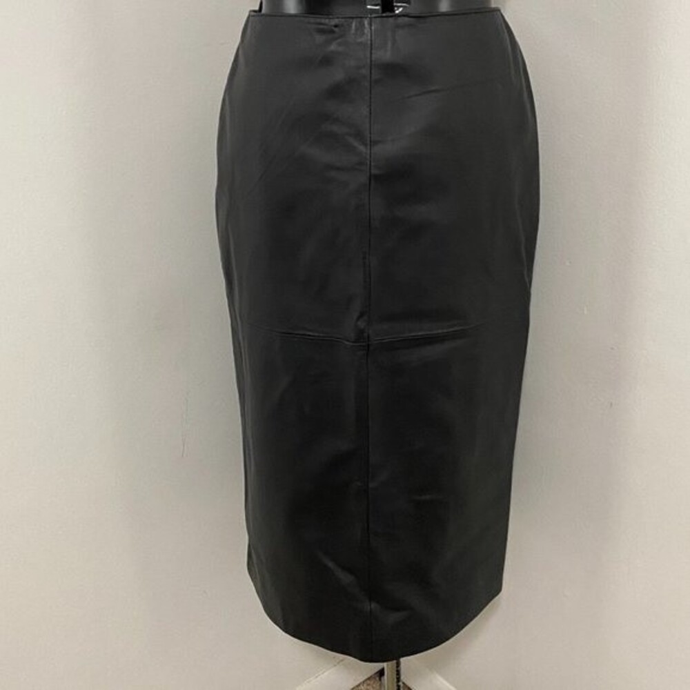 Madison Studio Black Leather Skirt Womens Size 4